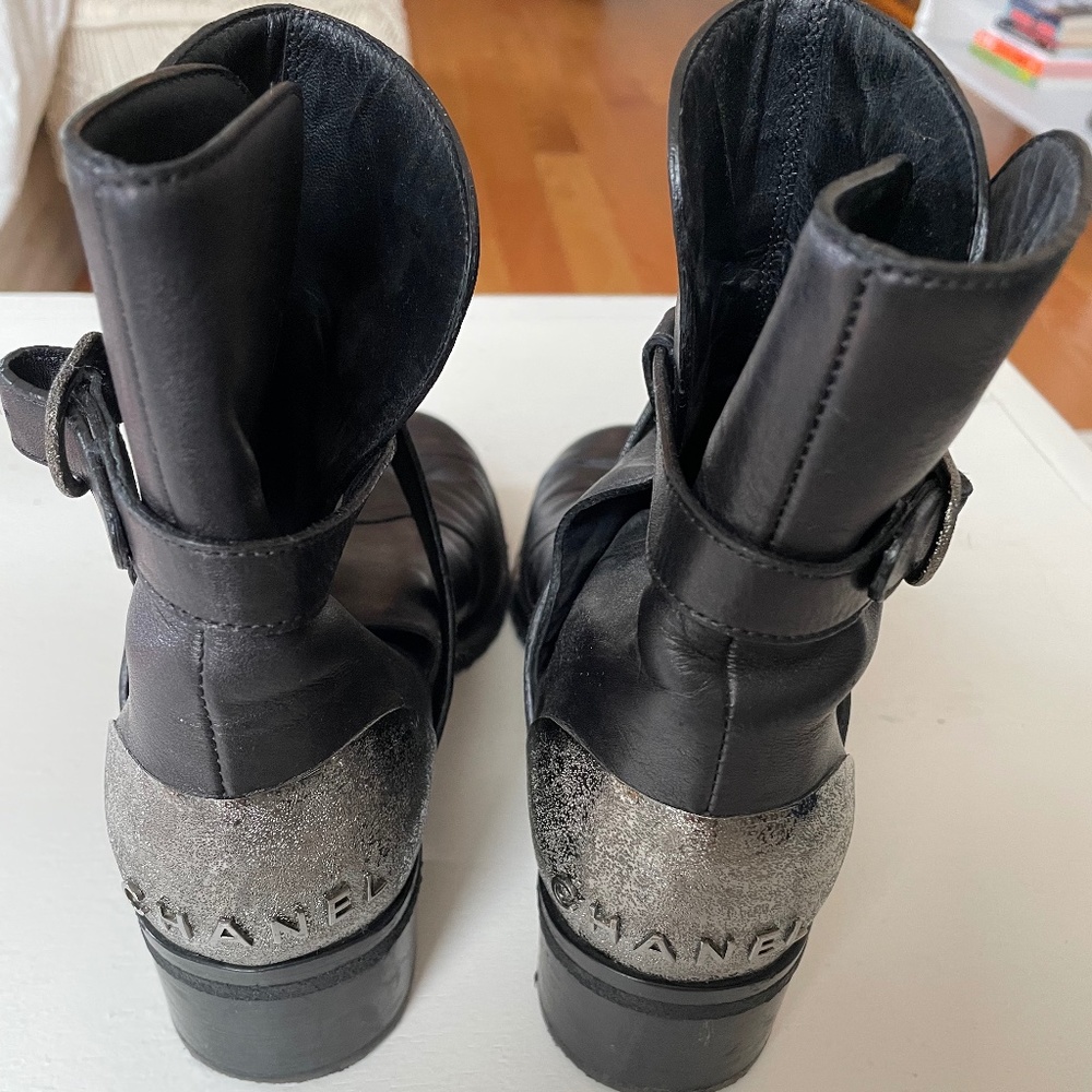 Chanel Leather Ankle Boots